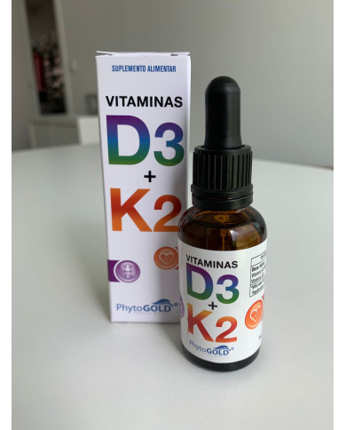 VITAMINAS D3 + K2 GOTAS FRASCO 30ML PHYTOGOLD