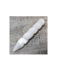 Varinha Espiral de Selenite 16cm (Point one Ends)