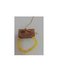 PULSERA ENERGÉTICA DE MIEL Y CRISTAL DE CALCITA , 1 UNIDAD