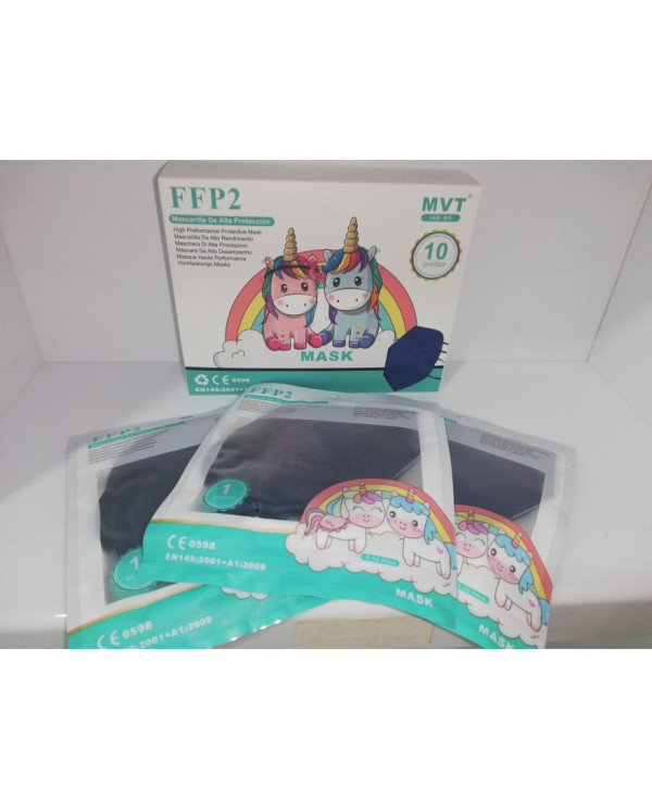 MÁSCARAS FFP2 CRIANÇA AZUL ESCURO CX 10UN