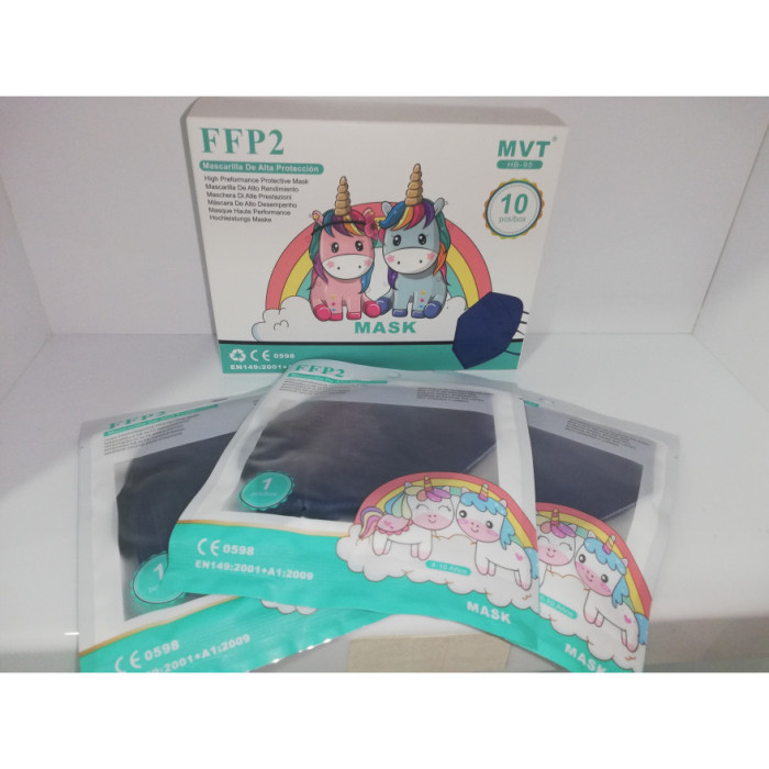 MÁSCARAS FFP2 CRIANÇA AZUL ESCURO CX 10UN