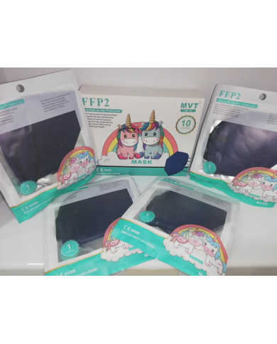 MÁSCARAS FFP2 CRIANÇA AZUL ESCURO CX 10UN