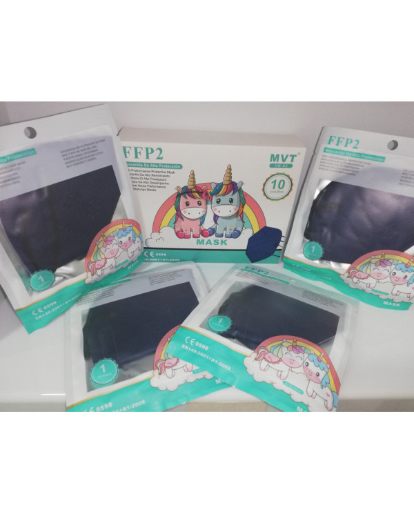 MÁSCARAS FFP2 CRIANÇA AZUL ESCURO CX 10UN