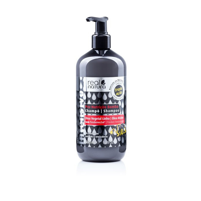 REAL NATURA PRO-NUTRIÇÃO BOMBA CHAMPÔ SEM SAL 500ML
