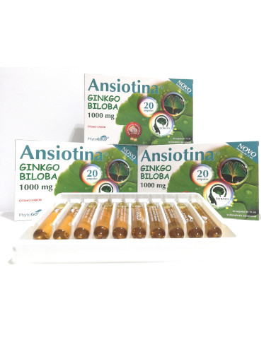 ANSIOTINA GINKGO BILOBA 20 AMPOLAS - LEVE 3 PAGUE 2- PHYTOGOLD