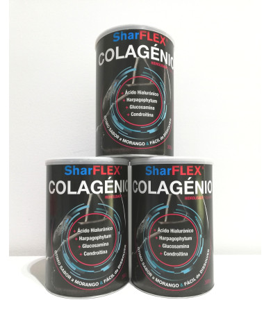 SHARFLEX + COLAGÉNIO HIDROLISADO PÓ 300G - PACK TRIPLO PHARMAVIDA