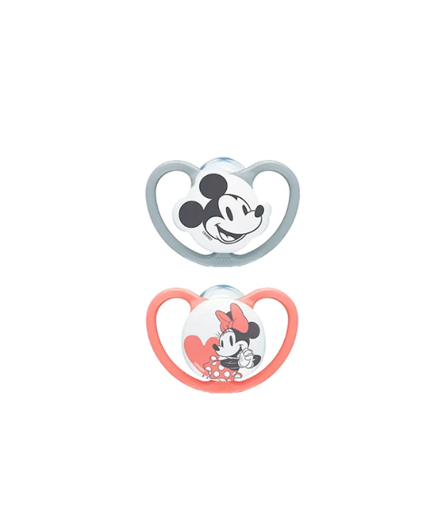 NUK CHUPETE SPACE DISNEY MICKEY GRIS/ROSA 0-6M 2 UD