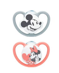 NUK CHUPETE SPACE DISNEY MICKEY GRIS/ROSA 0-6M 2 UD