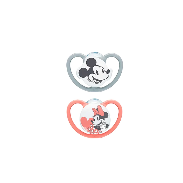 NUK CHUPETE SPACE DISNEY MICKEY GRIS/ROSA 0-6M 2 UD