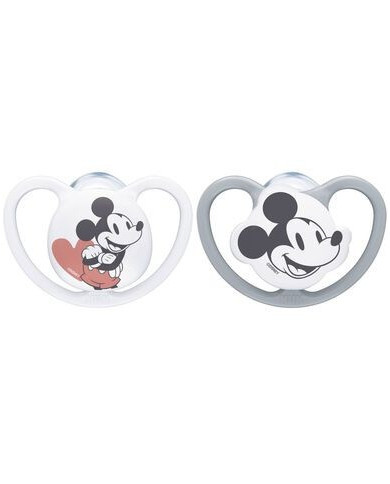 NUK CHUPETE SPACE DISNEY MICKEY BLANCO/GRIS 0-6M 2 UD