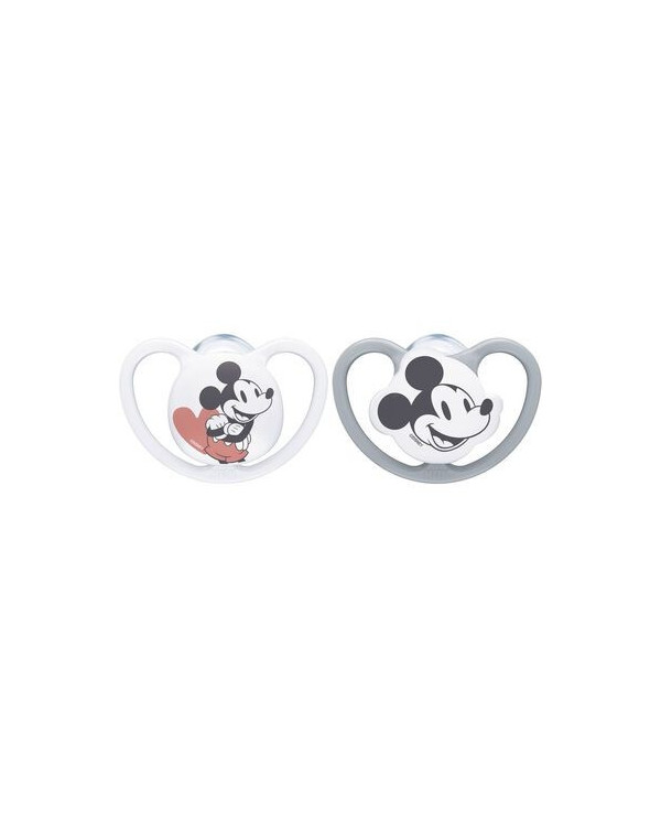NUK CHUPETE SPACE DISNEY MICKEY BLANCO/GRIS 0-6M 2 UD