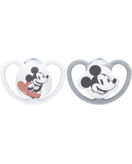 NUK CHUPETE SPACE DISNEY MICKEY BLANCO/GRIS 0-6M 2 UD