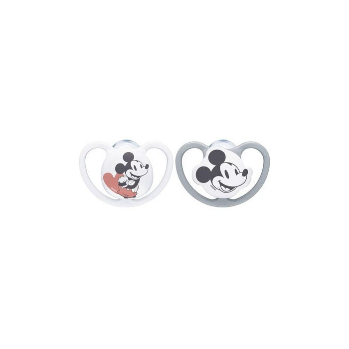 NUK CHUPETE SPACE DISNEY MICKEY BLANCO/GRIS 0-6M 2 UD