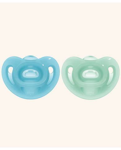 NUK CHUPETE SILICONA SENSITIVE AZUL/VERDE 6-18M 2UN