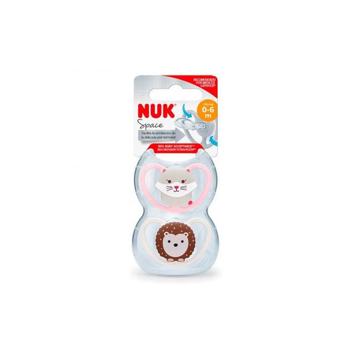 NUK CHUPETA SPACE SILICONE GATINHO/LEÃO  0-6M 2 UNI
