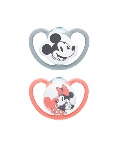CHUPETE DE SILICONA ESPACIAL MICKEY GRIS 2 UNIDADES 18-36 MESES