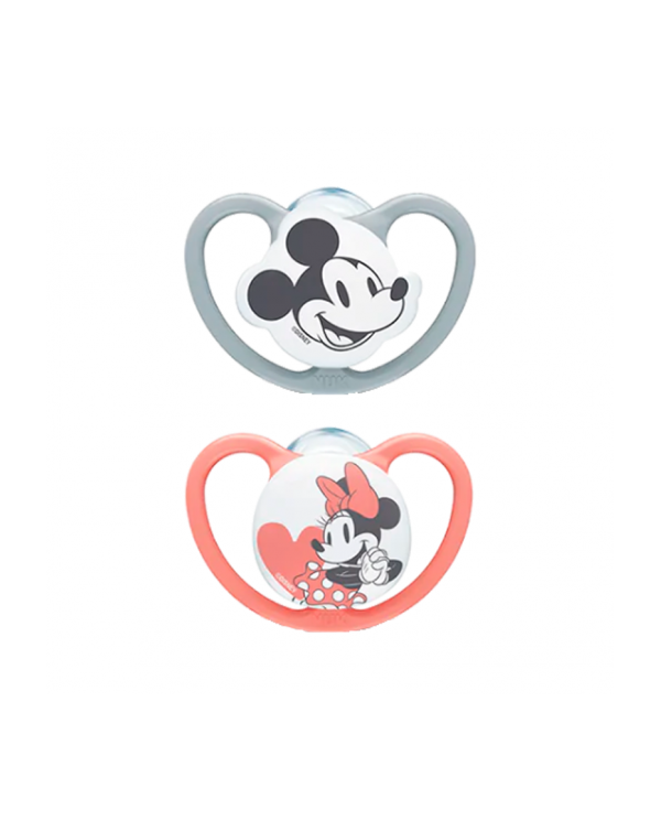 CHUPETA SPACE SILICONE MICKEY CINZA 2 UNI  18-36M