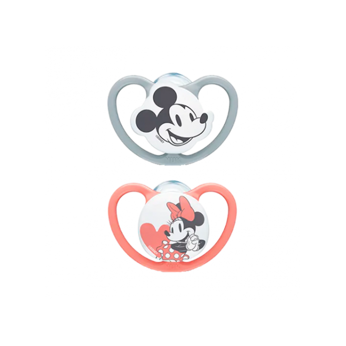CHUPETA SPACE SILICONE MICKEY CINZA 2 UNI  18-36M
