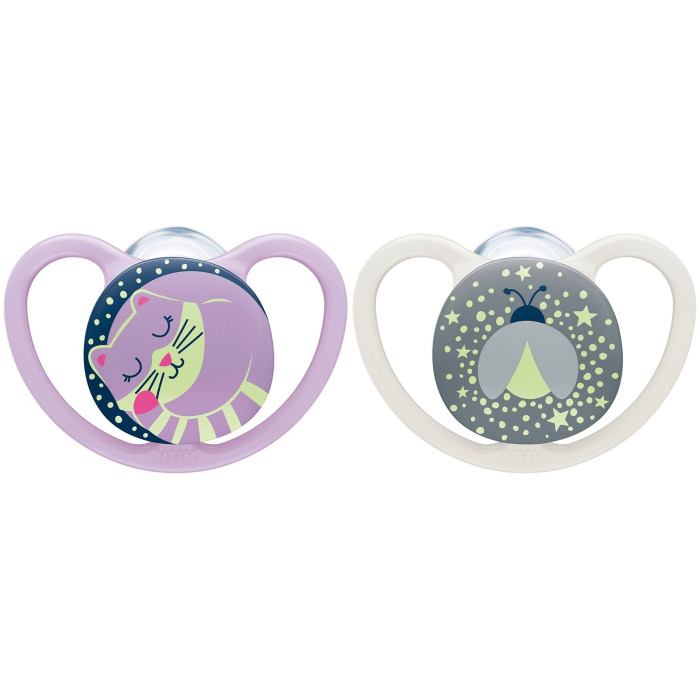 NUK CHUPETE SPACE NOCHE 6-18M ROSA 2 UNIDADES