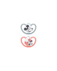 NUK CHUPETA SPACE SILICONE MICKEY ROSA  6-18M 2 UNI