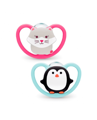 NUK SPACE SILICONA GATITO/PINGUINO 2 UNI 18-36M