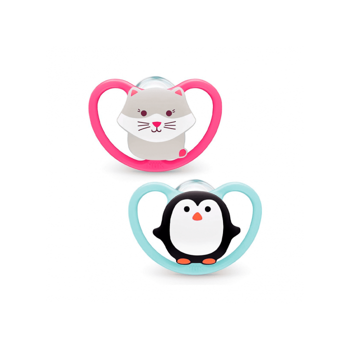NUK SPACE SILICONA GATITO/PINGUINO 2 UNI 18-36M