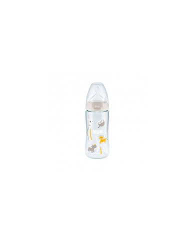 NUK BIBERÓN FIRST CHOICE INDICADOR DE TEMPERATURA GRIS 6-18M 300 ML