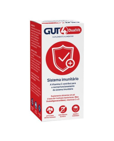 GUT4 DUAL-VIT SAQ PO MORANGO X 14 SAQUETAS