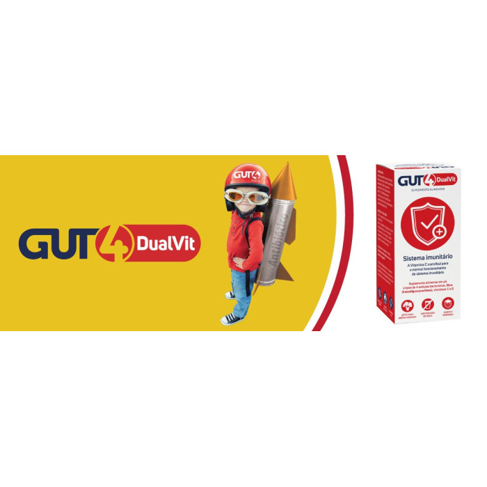 GUT4 DUAL-VIT SAQ PO MORANGO X 14 SAQUETAS