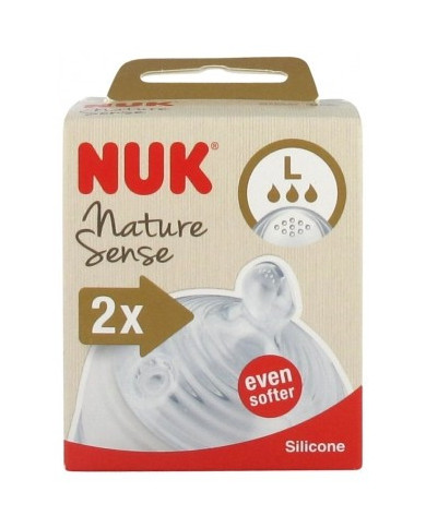 NUK NATURE SENSE TETERINA SILICONA SUAVE TALLA L 2UNIDADES