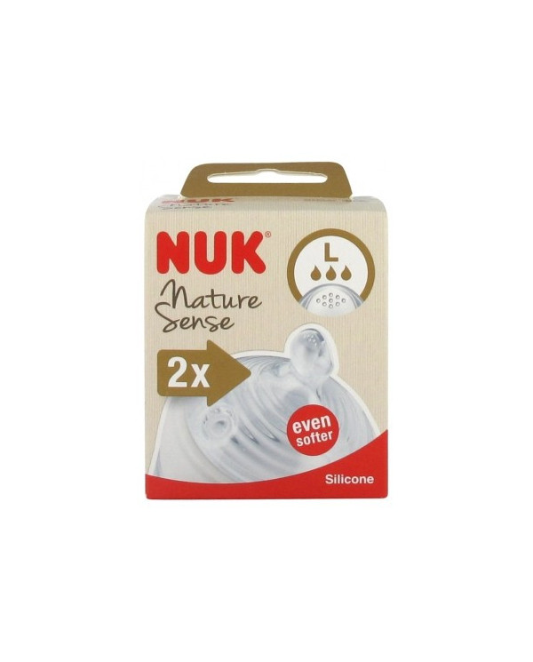 NUK NATURE SENSE TETERINA SILICONA SUAVE TALLA L 2UNIDADES