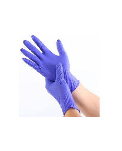LUVAS NITRILO AZUL/VIOLETA TAM S RUBBERGOLD 100UNID