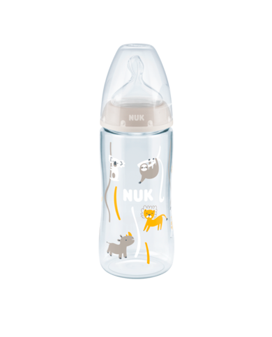 NUK  FIRST CHOICE  BIBERÃO INDICAÇÃO TEMPERATURA  CINZA 6-18M 300 ML