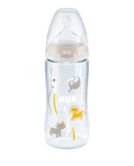 NUK BIBERÓN FIRST CHOICE INDICADOR DE TEMPERATURA GRIS 6-18M 300 ML