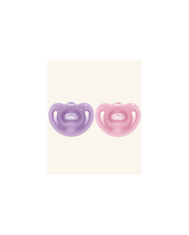 NUK CHUPETA SENSITIVE SILICONE ROXO/ROSA 6-18M 2UN