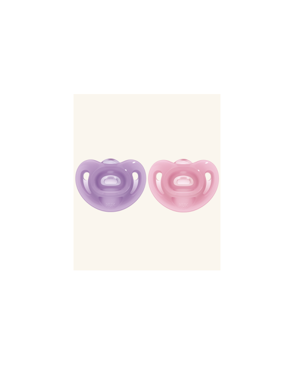 NUK CHUPETA SENSITIVE SILICONE ROXO/ROSA 6-18M 2UN