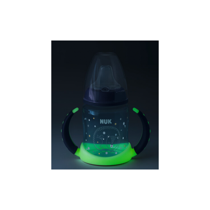 NUK Biberão  de Aprendizagem First Choice, 150ml 6-18 brilha no escuro azul
