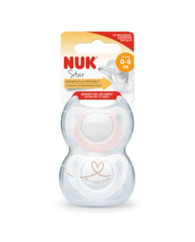 NUK CHUPETAS STAR SILICONE ROSA 0-6 2 UNI
