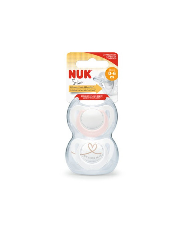 NUK CHUPETAS STAR SILICONE ROSA 0-6 2 UNI