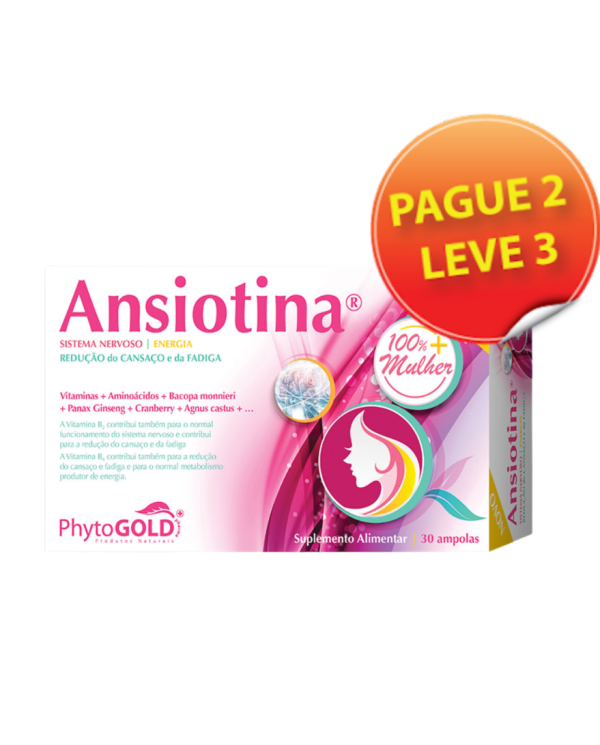 ANSIOTINA 100% MULHER 30 AMPOLAS  LEVE 3 PAGUE 2- PHYTOGOLD