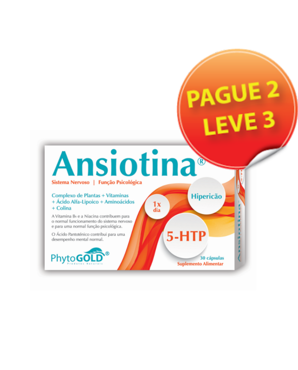 ANSIOTINA SISTEMA NERVOSO 5 HTP 30 - LEVE 3 PAGUE 2- PHYTOGOLD