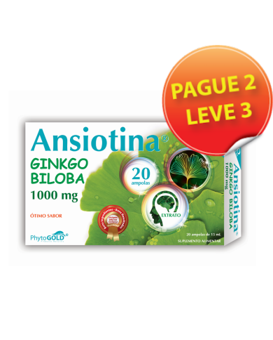 ANSIOTINA GINKGO BILOBA 20 AMPOLAS - LEVE 3 PAGUE 2- PHYTOGOLD
