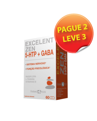 EXCELENT ZEN 5-HTP + GABA 60 CÁPSULAS - LEVE 3 PAGUE 2