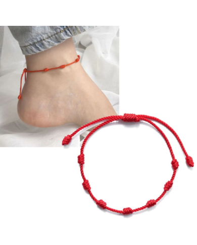 Pulsera roja de 7 nudos - 1 Unid