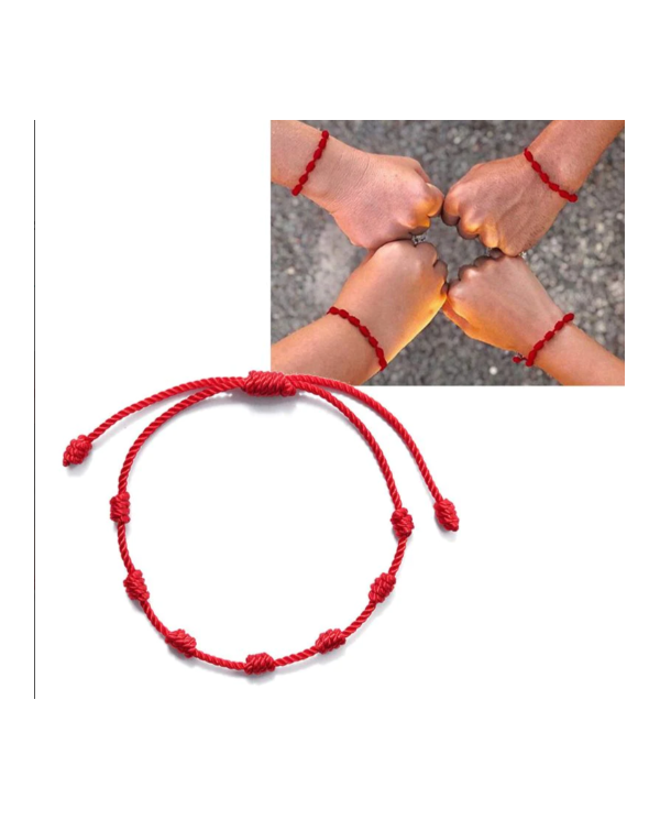 Pulsera roja de 7 nudos - 1 Unid