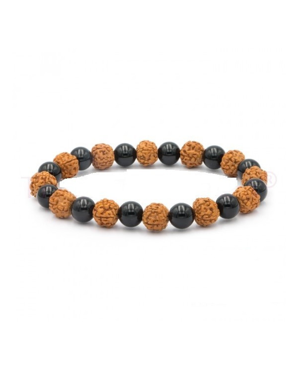 Pulseira Rudraksha + Ónix 1unid