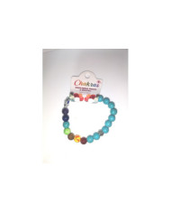 Pulseira Chakras Hamsa Turquesa 8mm 1unid