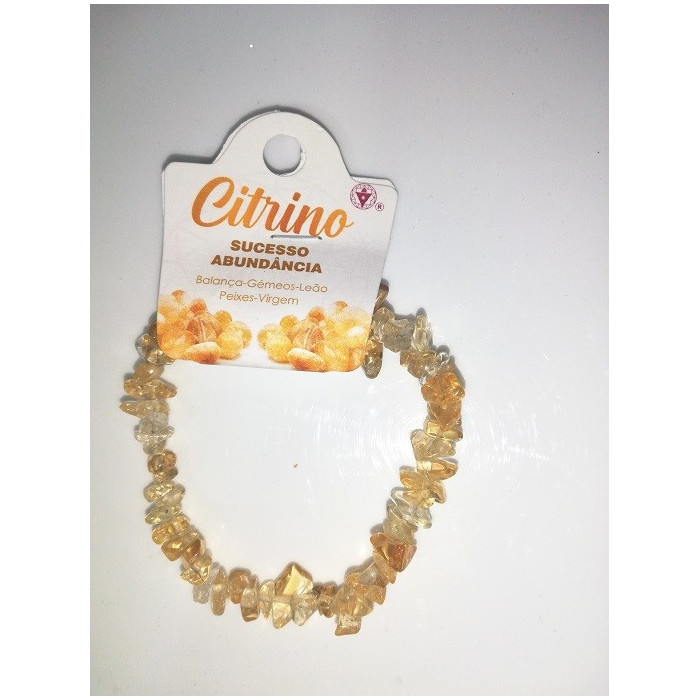 PULSERA CHIPS  - CITRINO MADAGASCAR 1 UNIDAD