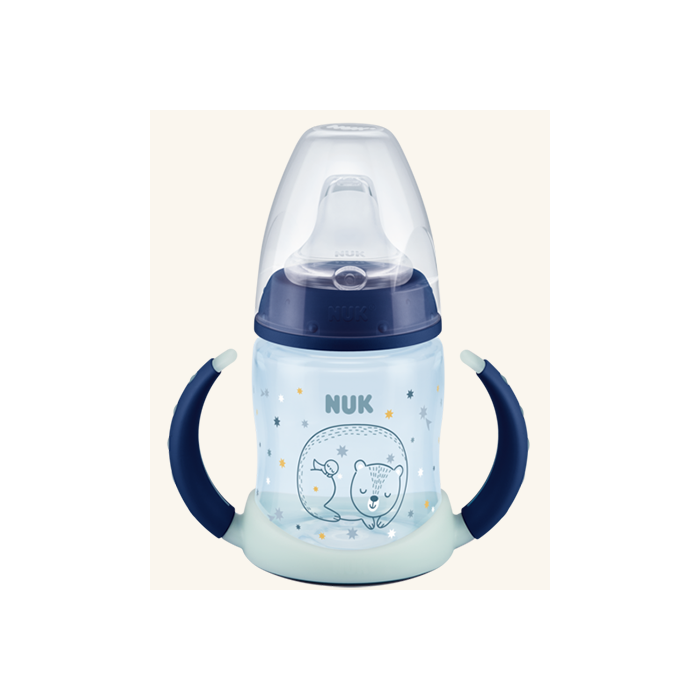 NUK Biberão  de Aprendizagem First Choice, 150ml 6-18 brilha no escuro azul