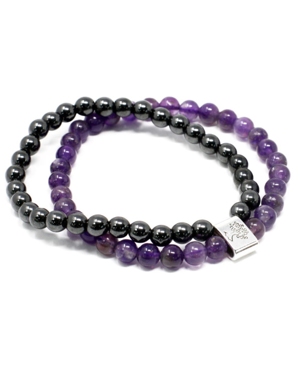 Pulseira Magnética com Pedras Preciosas - Ametista 1un